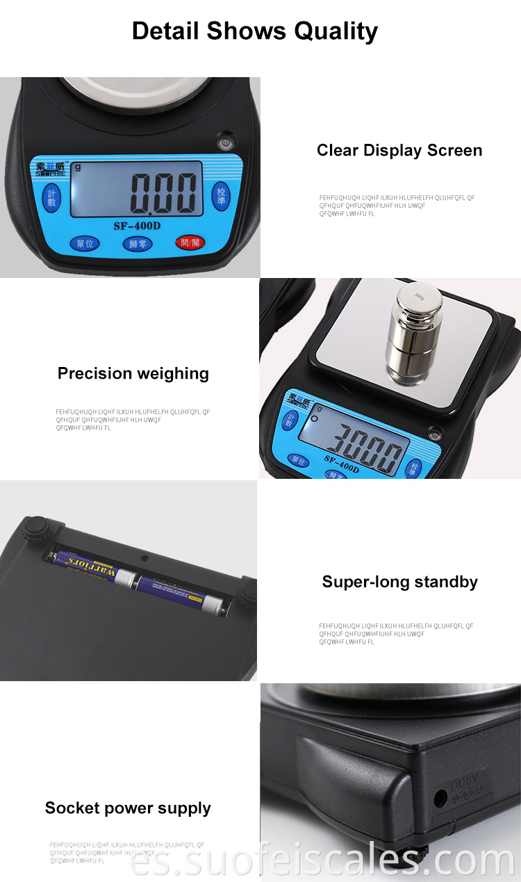 SF-400D Balance Analytical Balance Laborator Electronic Digital Scale Escala de cocina